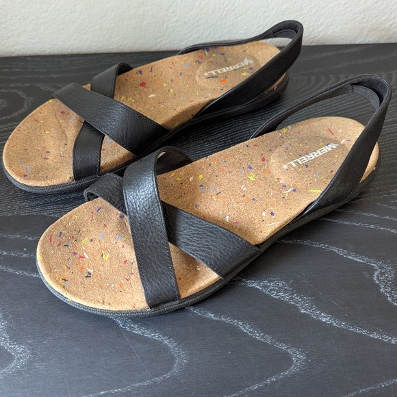 Merrell Shoes - LIKE NEW Merrell Women's Size 9 Napa Valley Sling Back Leather Sandals Black